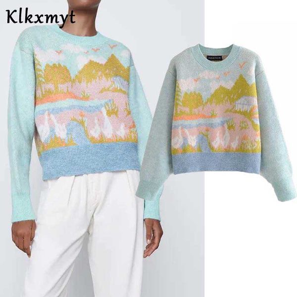klkxmyt za sweater women warm sweet fashion jacquard knitted vintage o neck long sleeve female pullovers chic 210527, White;black
klkxmyt za sweater women warm sweet fashion jacquard knitted vintage o neck long sleeve female pullovers chic 210527, White;black