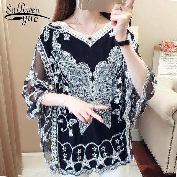 women's blouses & shirts 2021 fashion women lace casual clothing v-neck three quarter sleeve batwing womens and 5463 50, White
women's blouses & shirts 2021 fashion women lace casual clothing v-neck three quarter sleeve batwing womens and 5463 50, White