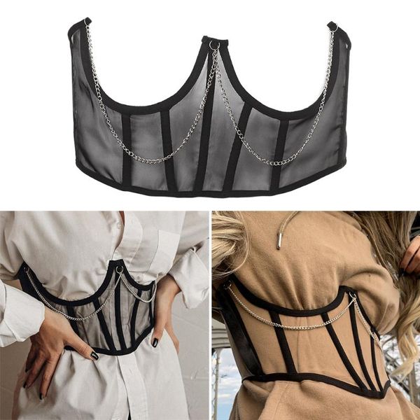 belts women's punk metal chain black corset mall goth high waist corsets harajuku vintage mesh see through shaper, Black;brown
belts women's punk metal chain black corset mall goth high waist corsets harajuku vintage mesh see through shaper, Black;brown