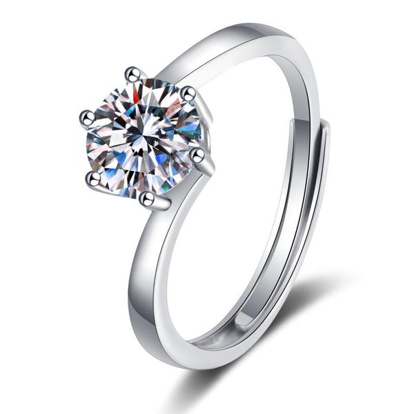 cluster rings 2021 1 ctw 6 prong 925 sterling silver women jewelry moissanite ring with rhodium plated diamond for wedding, Golden;silver 
cluster rings 2021 1 ctw 6 prong 925 sterling silver women jewelry moissanite ring with rhodium plated diamond for wedding, Golden;silver