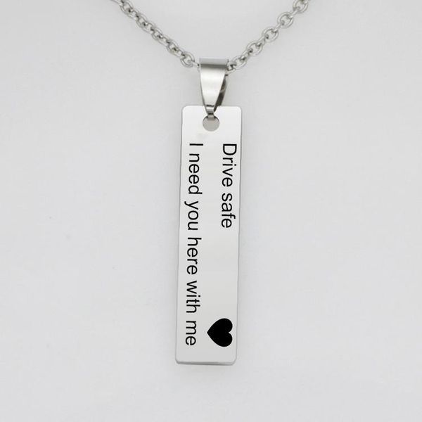 pendant necklaces arrival bar necklace drive safe i need you here with me stick gift for men and women yp4211, Silver
pendant necklaces arrival bar necklace drive safe i need you here with me stick gift for men and women yp4211, Silver