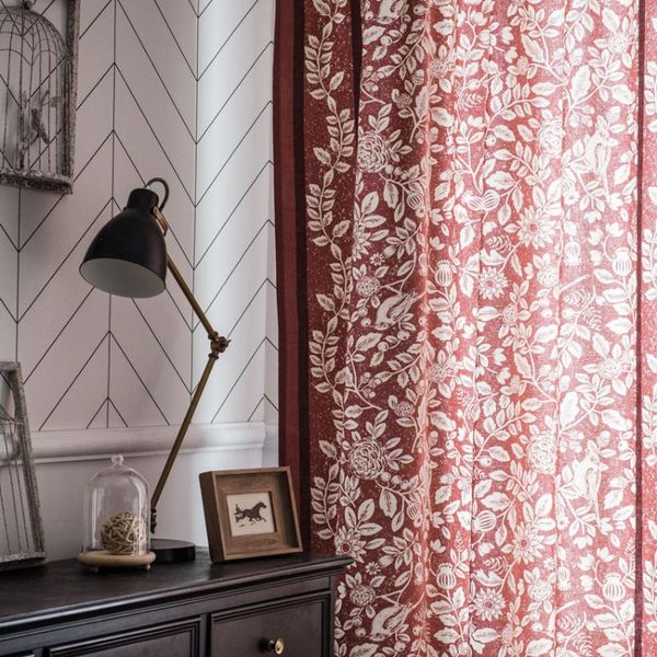 flower print cotton linen curtain blackout woven countryside style bay window cover built-in rod pocket hooks
flower print cotton linen curtain blackout woven countryside style bay window cover built-in rod pocket hooks