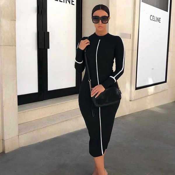 2021spring new black white high street dresses womens elegant bodycon midi dresses mujer offic ladies fashion casual slim dress, Black;gray
2021spring new black white high street dresses womens elegant bodycon midi dresses mujer offic ladies fashion casual slim dress, Black;gray
