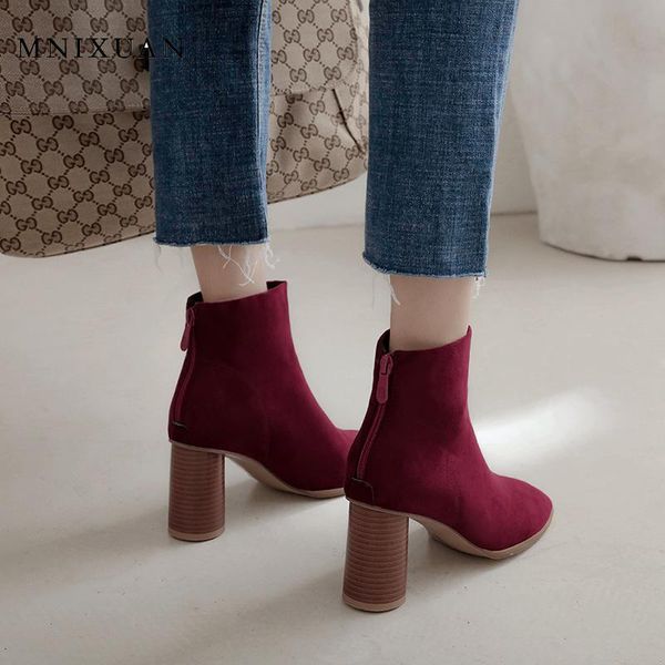 boots mnixuan basic office ladies shoes winter autumn ankle for women 2021 suede thick high heels black booties small size32
boots mnixuan basic office ladies shoes winter autumn ankle for women 2021 suede thick high heels black booties small size32