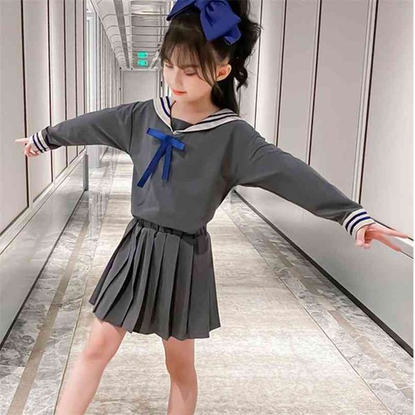 spring summer clothing sets college style navy collar pleated skirt kids clothes girls for 210528, White
spring summer clothing sets college style navy collar pleated skirt kids clothes girls for 210528, White