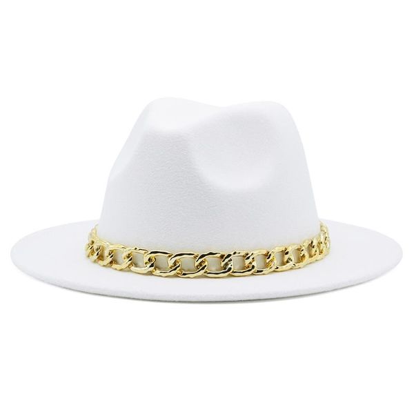 stingy brim hats winter women fedora hat with twisted gold chain wide fall felt panama jazz white black color original design, Blue;gray
stingy brim hats winter women fedora hat with twisted gold chain wide fall felt panama jazz white black color original design, Blue;gray