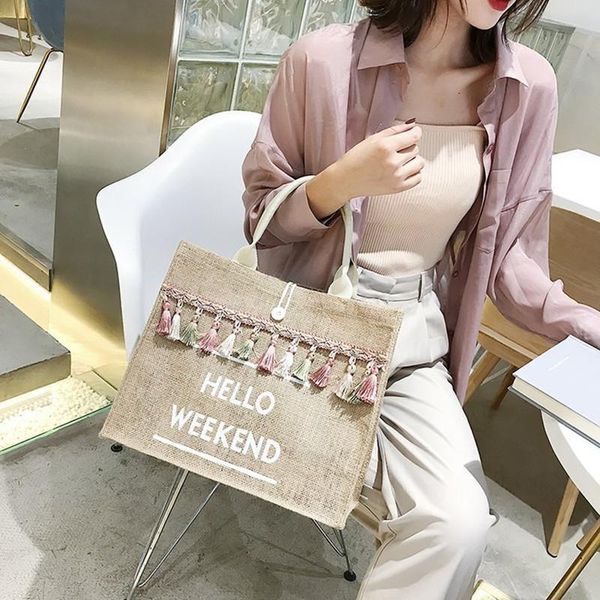 environmental protection storage shopping bag women linen tassel tote large capacity female casual shoulder lady daily handbag
environmental protection storage shopping bag women linen tassel tote large capacity female casual shoulder lady daily handbag