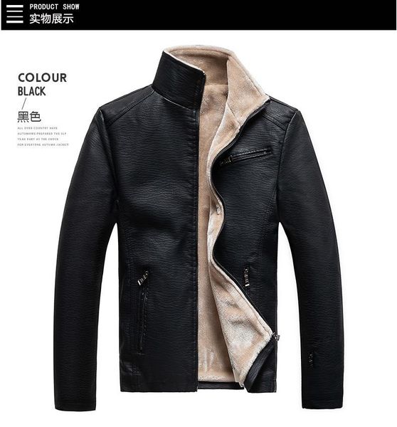 new autumn and winter leather jacket men plus velvet padded jacket men's leather warm motorcycle, Black;brown
new autumn and winter leather jacket men plus velvet padded jacket men's leather warm motorcycle, Black;brown