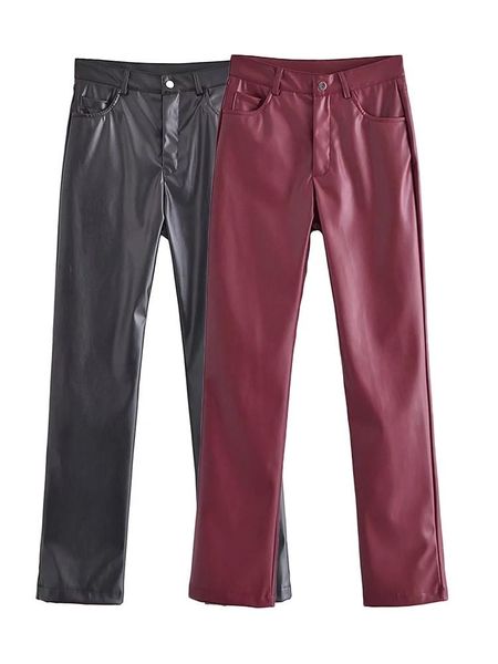 women's pants & capris aonibeier 2022 za woman casual trousers spring button detail patch pockets high waist faux pu leather long strai, Black;white
women's pants & capris aonibeier 2022 za woman casual trousers spring button detail patch pockets high waist faux pu leather long strai, Black;white