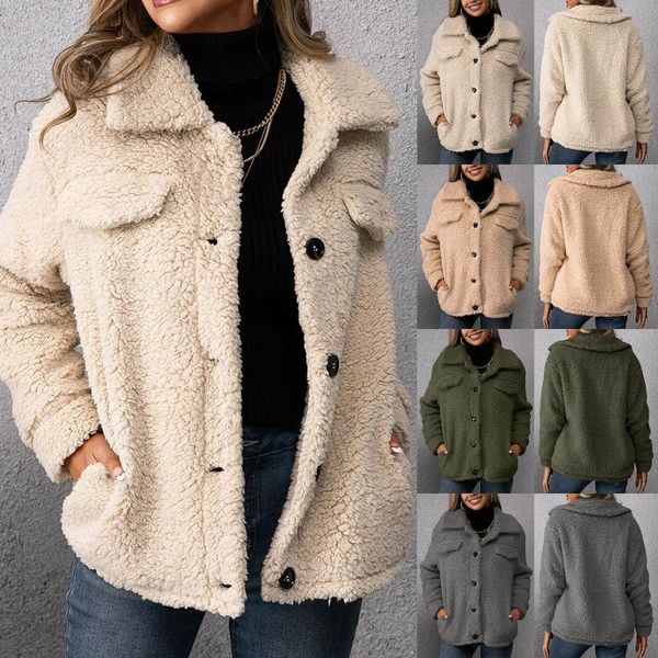 women's jackets 4# winter warm teddy jacket women long-sleeved lapel double-faced fleece casual solid color coat plus size clothes 2022, Black;brown
women's jackets 4# winter warm teddy jacket women long-sleeved lapel double-faced fleece casual solid color coat plus size clothes 2022, Black;brown