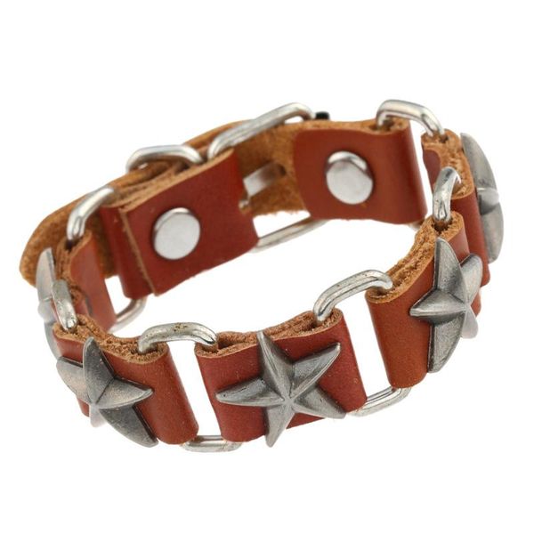 charm bracelets european and american fashion trend men's leather bracelet alloy punk retro rivet hand rope gift men women accessories, Golden;silver
charm bracelets european and american fashion trend men's leather bracelet alloy punk retro rivet hand rope gift men women accessories, Golden;silver