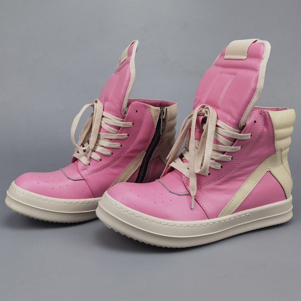 genuine leather handmade pink geobasket boots factory sale real picture shoes, Black