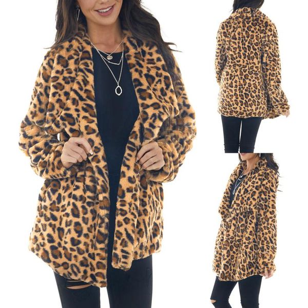 women's wool & blends leopard coats 2021 women faux fur coat luxury winter warm plush jacket fashion artificial outwear high quality, Black
women's wool & blends leopard coats 2021 women faux fur coat luxury winter warm plush jacket fashion artificial outwear high quality, Black