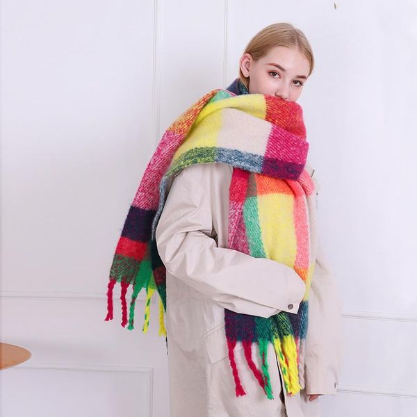 scarves 2021 winter imitation cashmere scarf women autumn and thickened warmth european american color plaid shawl, Blue;gray
scarves 2021 winter imitation cashmere scarf women autumn and thickened warmth european american color plaid shawl, Blue;gray