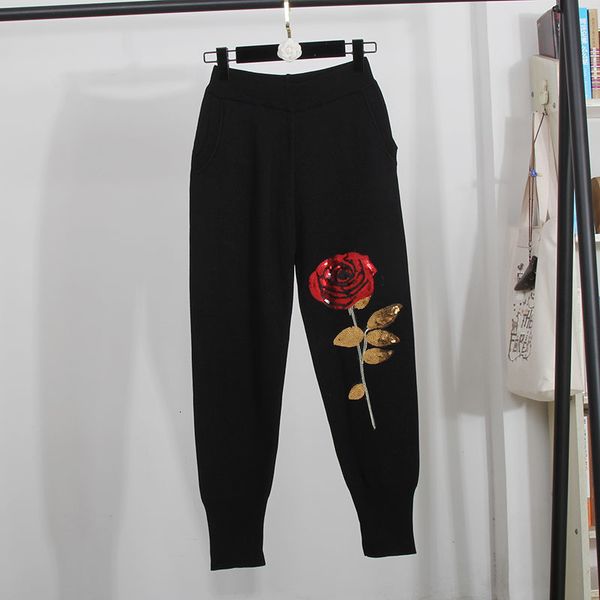 knitted tracksuit set women handwork rose sequins pullover sweater long pants 2pc female loose casual black knit 2 piece outfits p0yx, Blue
knitted tracksuit set women handwork rose sequins pullover sweater long pants 2pc female loose casual black knit 2 piece outfits p0yx, Blue