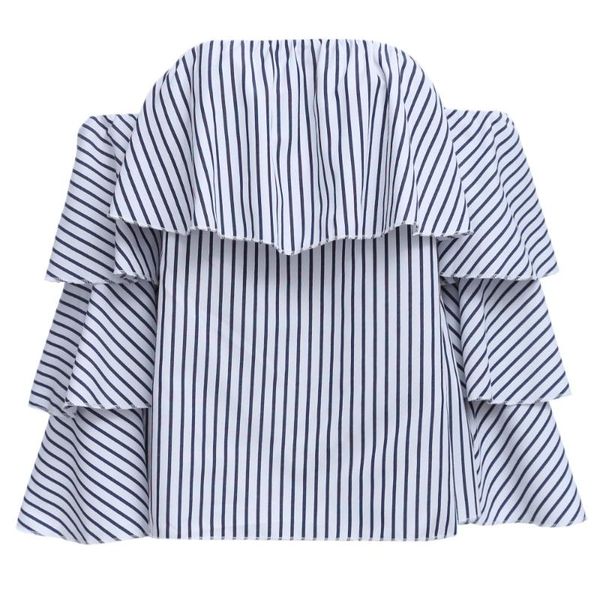women's blouses & shirts azulina 2021 women stylish bell sleeve off the shoulder ruffles stripe blouse vestido on sale, White
women's blouses & shirts azulina 2021 women stylish bell sleeve off the shoulder ruffles stripe blouse vestido on sale, White
