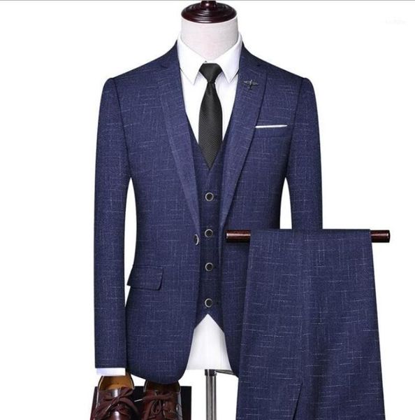 man striped suit british mens casual slim three-piece wedding banquet dress1, White;black
man striped suit british mens casual slim three-piece wedding banquet dress1, White;black