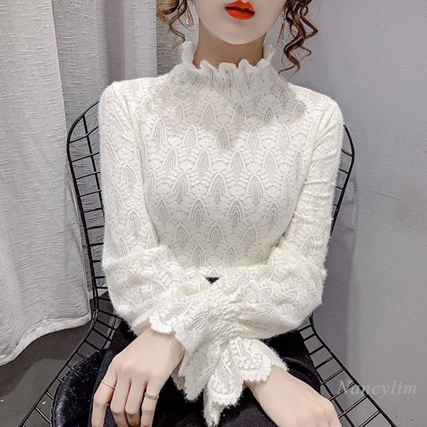women's blouses & shirts lace shirt for women spring winter fit korean style ruffled collar long flare sleeve all-match white blouse pu
women's blouses & shirts lace shirt for women spring winter fit korean style ruffled collar long flare sleeve all-match white blouse pu