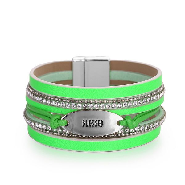 selling personality pu bracelet personality exaggeration multilayer fluorescent leather fashion magnetic buckle bracelet, Black
selling personality pu bracelet personality exaggeration multilayer fluorescent leather fashion magnetic buckle bracelet, Black