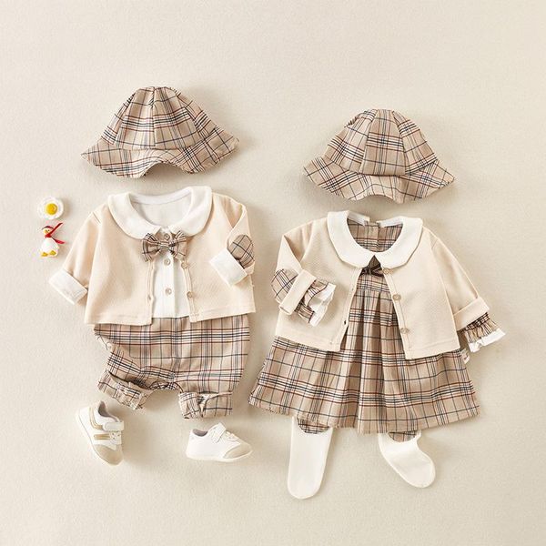 clothing sets born plaid rompers baby girl dress boy jumpsuits with hat fall clothes fashion autumn infant set, White
clothing sets born plaid rompers baby girl dress boy jumpsuits with hat fall clothes fashion autumn infant set, White