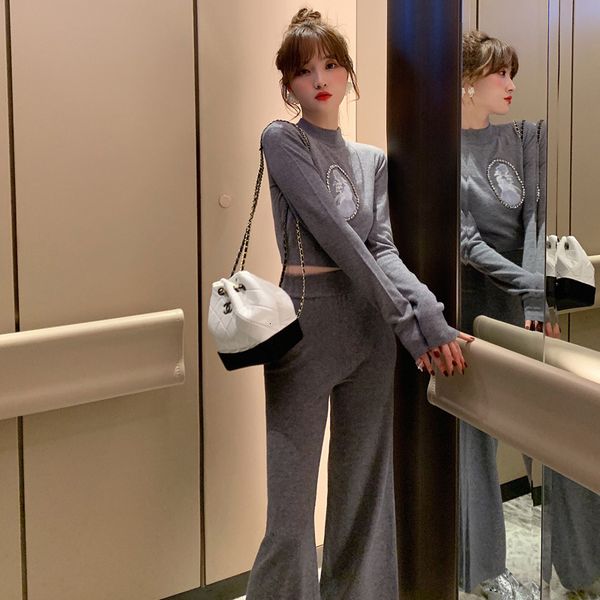 autumn winter comfortable knit bouncy slim short t-shirt and long pants solid elegant cute two pieces women sets hdy3, White
autumn winter comfortable knit bouncy slim short t-shirt and long pants solid elegant cute two pieces women sets hdy3, White