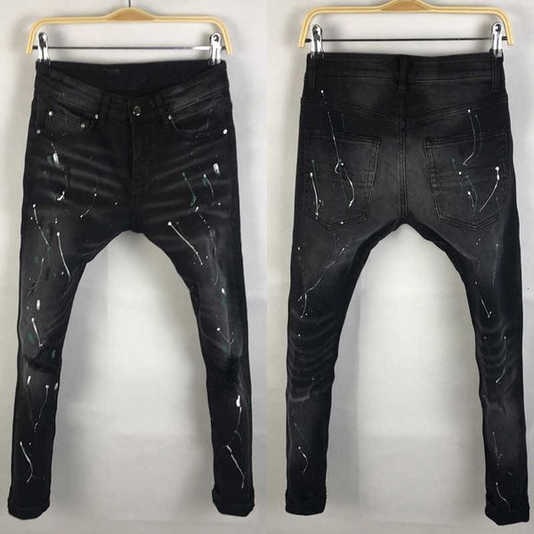 men's jeans streetwear denim punk trousers black color fashion designer painted destroyed ripped for hip hop slim pants z1bd, Blue
men's jeans streetwear denim punk trousers black color fashion designer painted destroyed ripped for hip hop slim pants z1bd, Blue