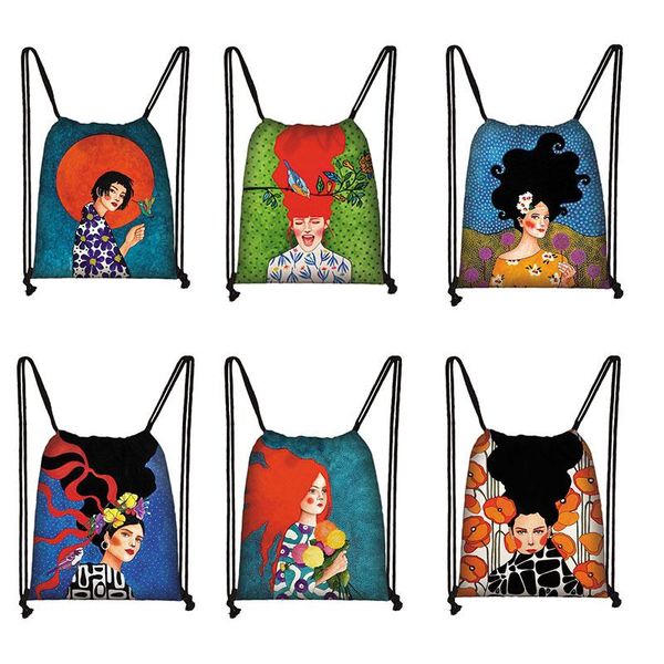 backpack long hair retro oil painting style afro black drawstring bag girl fashion african woman shopping green storage
backpack long hair retro oil painting style afro black drawstring bag girl fashion african woman shopping green storage