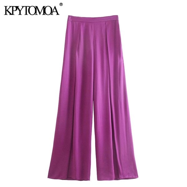 kpytomoa women chic fashion soft touch pleated wide leg pants vintage high waist side zipper female trousers mujer 211007, Black;white
kpytomoa women chic fashion soft touch pleated wide leg pants vintage high waist side zipper female trousers mujer 211007, Black;white
