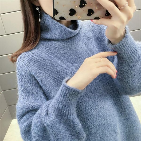 women's sweaters high neck long sweater loose wear 2021 korean version solid color thin knitwear thickened wool dress-tx651, White;black
women's sweaters high neck long sweater loose wear 2021 korean version solid color thin knitwear thickened wool dress-tx651, White;black
