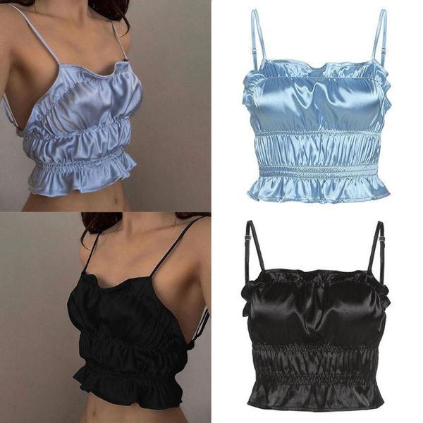 camisoles & tanks summer fashion camisole women street tank crop ruffles girl casual tees strapless vest camis sol q1c1, Black;white
camisoles & tanks summer fashion camisole women street tank crop ruffles girl casual tees strapless vest camis sol q1c1, Black;white