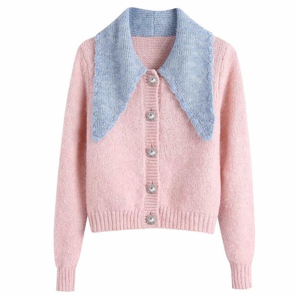 za jewel button knit cardigan women long sleeve knitted sweater coat female sweet autumn winter pink sweaters 210602, White;black
za jewel button knit cardigan women long sleeve knitted sweater coat female sweet autumn winter pink sweaters 210602, White;black