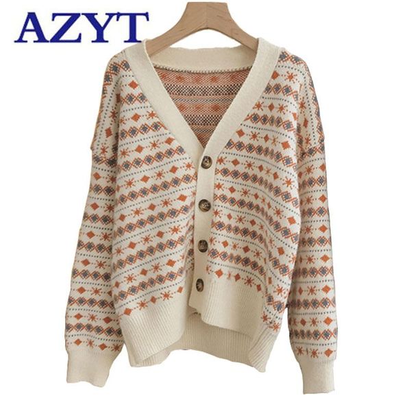 azyt 2021 spring autumn v neck knit cardigan women korean loose outwear full sleeve sweater coat vintage style casual knitwear, White
azyt 2021 spring autumn v neck knit cardigan women korean loose outwear full sleeve sweater coat vintage style casual knitwear, White