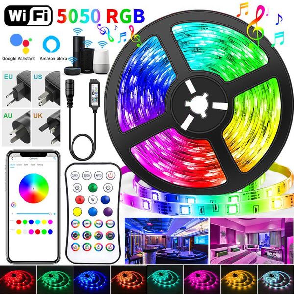 strips wifi led strip lights bluetooth rgb light smd 2835 lamp flexible waterproof tape diode dc 24k control+adapter
strips wifi led strip lights bluetooth rgb light smd 2835 lamp flexible waterproof tape diode dc 24k control+adapter