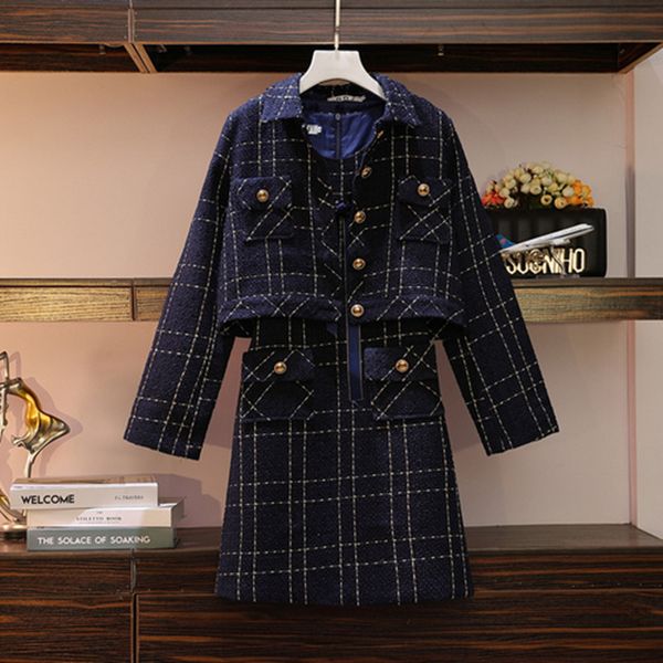 2021 new arrival women set ol autumn high-quality 2 piece tweed elegant plaid dress suit female a-line vestidos l-5xl th5l, White
2021 new arrival women set ol autumn high-quality 2 piece tweed elegant plaid dress suit female a-line vestidos l-5xl th5l, White