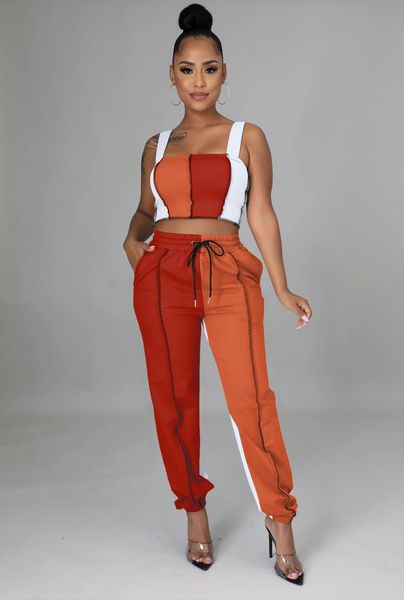 casual two piece clothes womens pants set assorted color square collar sleeveless, White
casual two piece clothes womens pants set assorted color square collar sleeveless, White