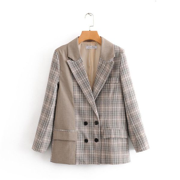 women autumn blazers style double suit breasted contrast stitch lapel sleeve women's jacket v43b, White;black
women autumn blazers style double suit breasted contrast stitch lapel sleeve women's jacket v43b, White;black