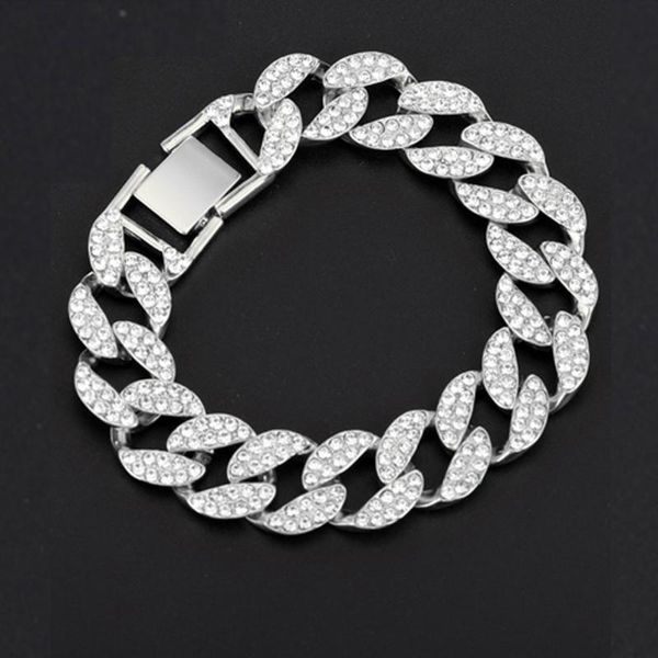 link, chain 2021 rhinestone cuban bracelet iced out link for men hip hop paved cz rapper bling luxur jewelry accessories gift, Black
link, chain 2021 rhinestone cuban bracelet iced out link for men hip hop paved cz rapper bling luxur jewelry accessories gift, Black