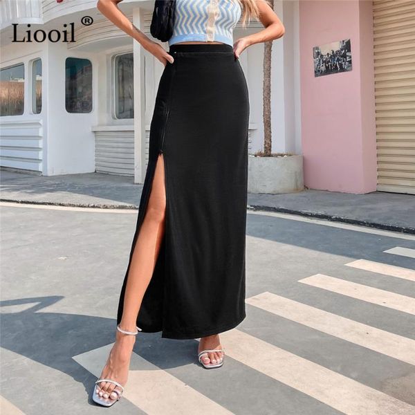 skirts liooil high slit skirt ladies black zipper high-waisted maxi for women 2021 summer streetwear elegant long
skirts liooil high slit skirt ladies black zipper high-waisted maxi for women 2021 summer streetwear elegant long