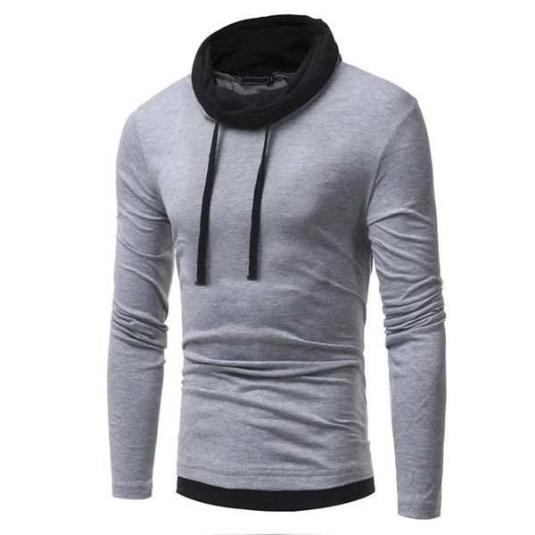 men's t-shirts fall 2021 tshirt long sleeve casual fashion personality pile collar black and gray stitching slim t shirt for men top, White;black
men's t-shirts fall 2021 tshirt long sleeve casual fashion personality pile collar black and gray stitching slim t shirt for men top, White;black