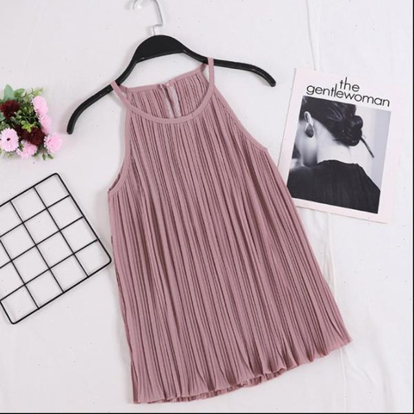 womens clothing 2021 pleated halter sling casual womens clothing summer multicolor chiffon sleeveless top, White
womens clothing 2021 pleated halter sling casual womens clothing summer multicolor chiffon sleeveless top, White