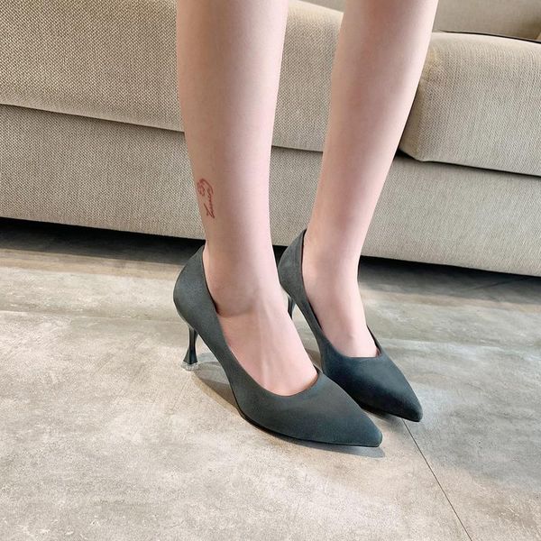 dress shoes pointed toe heels female frosted leather fashion thin women pumps luxury, Black
dress shoes pointed toe heels female frosted leather fashion thin women pumps luxury, Black