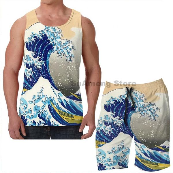 men's tracksuits summer funny print men tank women katsushika hokusai the great wave of kanagawa beach shorts sets fitness vest, Gray
men's tracksuits summer funny print men tank women katsushika hokusai the great wave of kanagawa beach shorts sets fitness vest, Gray