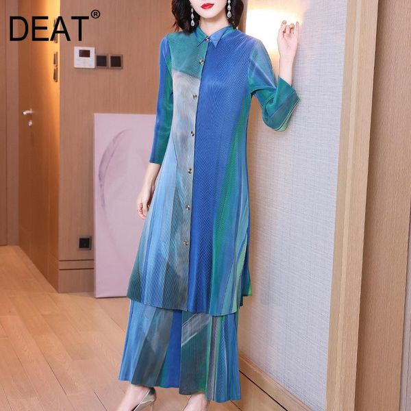 deat frilly suit woman gradient single breasted full sleeve long shirts + wide leg pants elastic loose 2021 new spring ht682, White
deat frilly suit woman gradient single breasted full sleeve long shirts + wide leg pants elastic loose 2021 new spring ht682, White