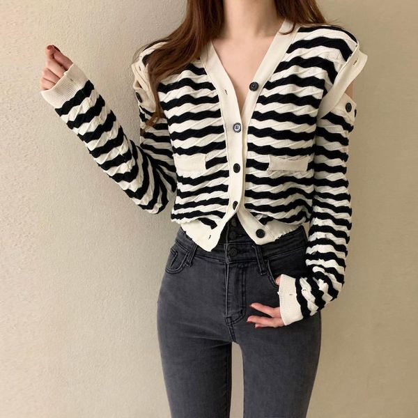 women's knits & tees cardigans for women autumn korean style striped v neck long sleeve sweater coats 13009#, White
women's knits & tees cardigans for women autumn korean style striped v neck long sleeve sweater coats 13009#, White