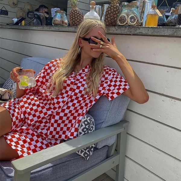 women's tracksuits monmoira 2021 summer casual women 2pcs short suits ins checkerboard shirts and beach female y2k sets cwp0189-5, Gray
women's tracksuits monmoira 2021 summer casual women 2pcs short suits ins checkerboard shirts and beach female y2k sets cwp0189-5, Gray