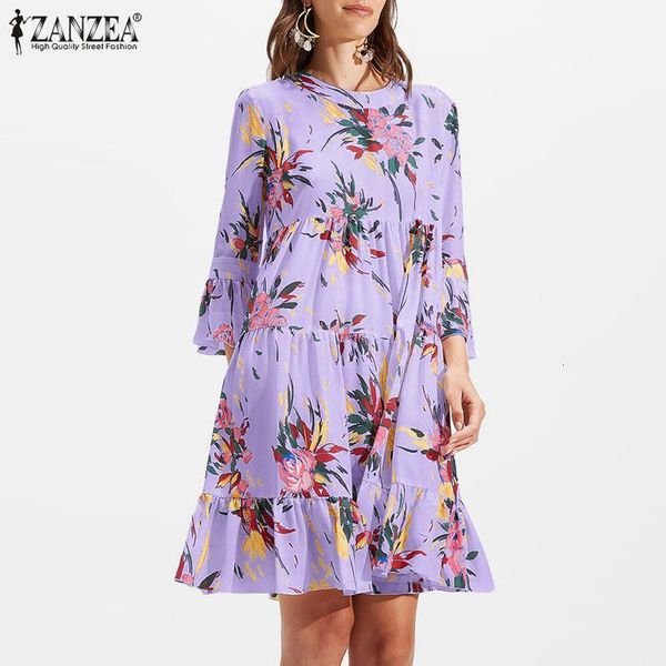 2021 new zanzea elegant floral print robe ladies flare sleeve ruffle vestido fashion casual loose es womens summer knee length dk8a, Black;gray
2021 new zanzea elegant floral print robe ladies flare sleeve ruffle vestido fashion casual loose es womens summer knee length dk8a, Black;gray