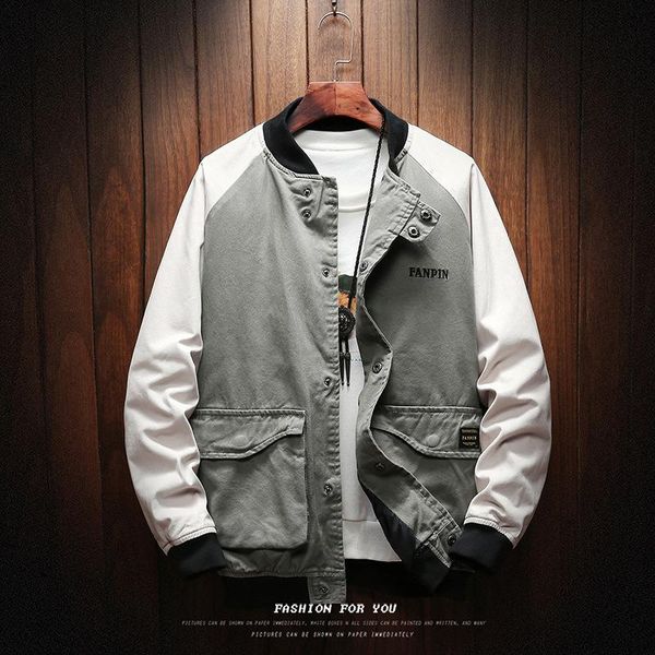 men's jackets japanese large size embroidery baseball collar stitching jacket youth students loose casual spring/autumn clothing, Black;brown
men's jackets japanese large size embroidery baseball collar stitching jacket youth students loose casual spring/autumn clothing, Black;brown