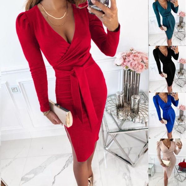 casual dresses long sleeve bodycon dress white black mini women winter elegant solid color v-neck autumn vestidos clothing, Black;gray
casual dresses long sleeve bodycon dress white black mini women winter elegant solid color v-neck autumn vestidos clothing, Black;gray