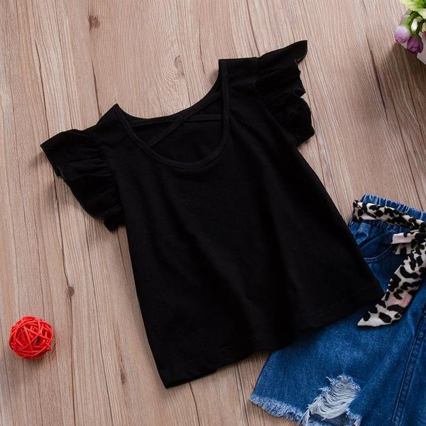 clothing sets fashion girl ruffles sleeve skirt set solid color o neck t-shirt leopard bandage denim mini, White
clothing sets fashion girl ruffles sleeve skirt set solid color o neck t-shirt leopard bandage denim mini, White