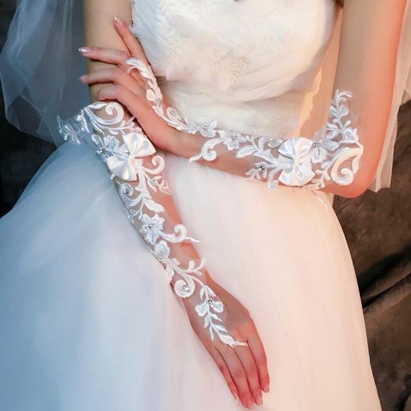 bridal gloves lace beaded wedding white long design fingerless for bride dress accessories
bridal gloves lace beaded wedding white long design fingerless for bride dress accessories